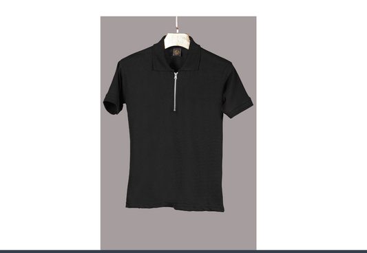 black t-shirt with collar