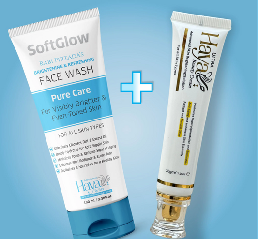 SoftGlow Face Wash + Haya Beauty Cream (Ultra) Bundle - Complete Skincare Duo