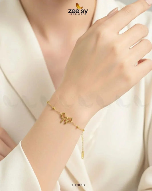 Delicate Ribbon Bow Charm Bracelet